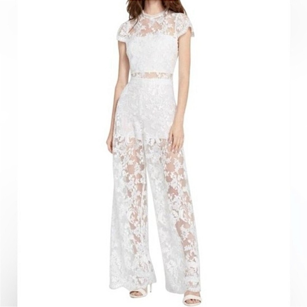Alice + Olivia White Alaina Beaded Mock Neck Jumpsuit
New with tag, sample